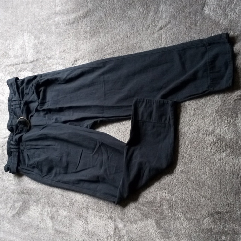 Anthropologie Black Paperbag Waist Tapered Pants